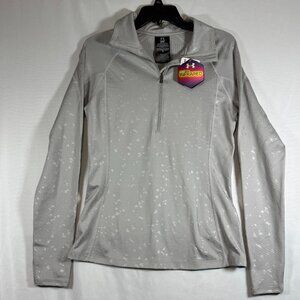 New Under Armour‎ Women's ColdGear Infrared 1/4 Zip Pullover Medium Light Gray
